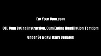 Eat your cum right off our tits CEI